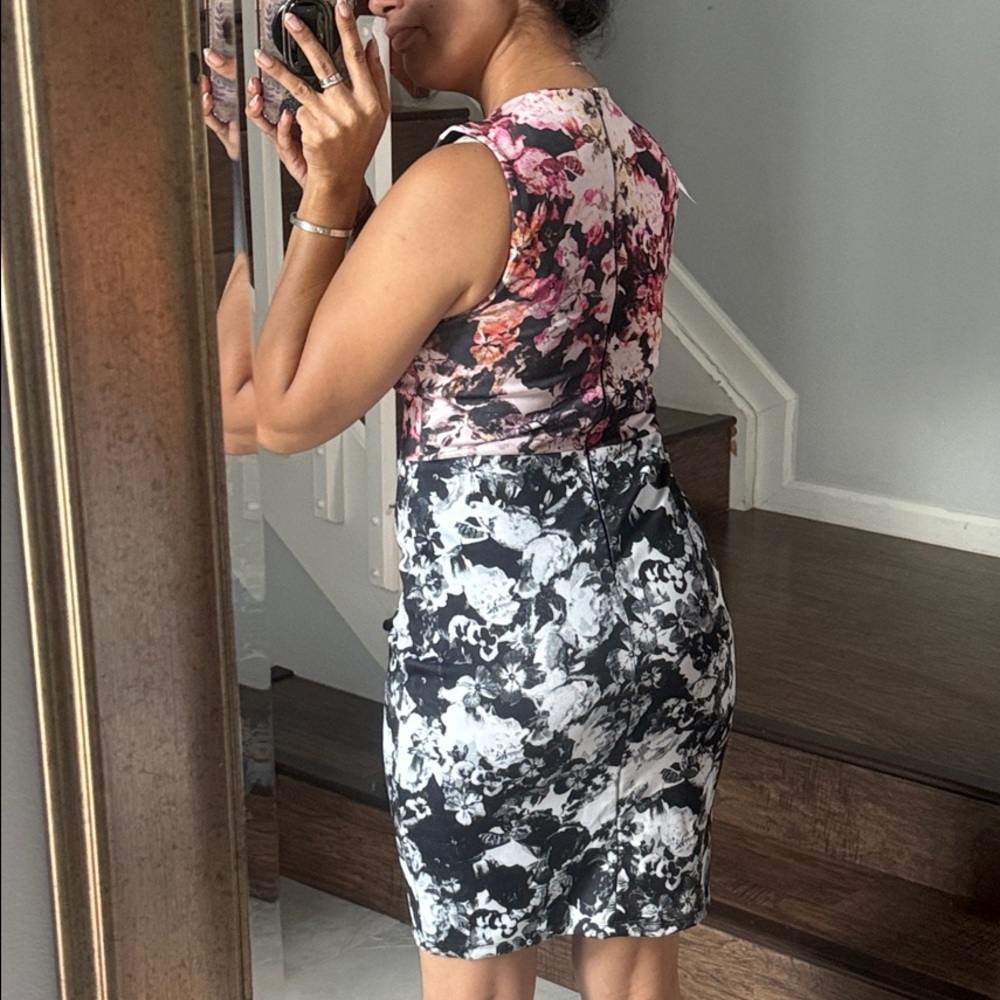 Topshop Floral Contrast Mini Dress - Picture 4 of 10